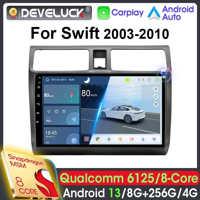 

Для Suzuki Swift 2003-2010 Android 13 Автомобильный радиоприемник Qualcomm SM6125 2 Din Мультимедийный видеоплеер Стерео QLED 4G Carplay Авто GPS