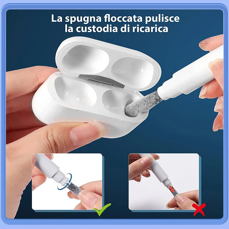 Youpin-Limpiador de auriculares Bluetooth, herramienta de limpieza de auriculares para Airpods Pro 3 2 1, estuche de auriculares duradero, Kit de limpieza de teléfono, cepillo