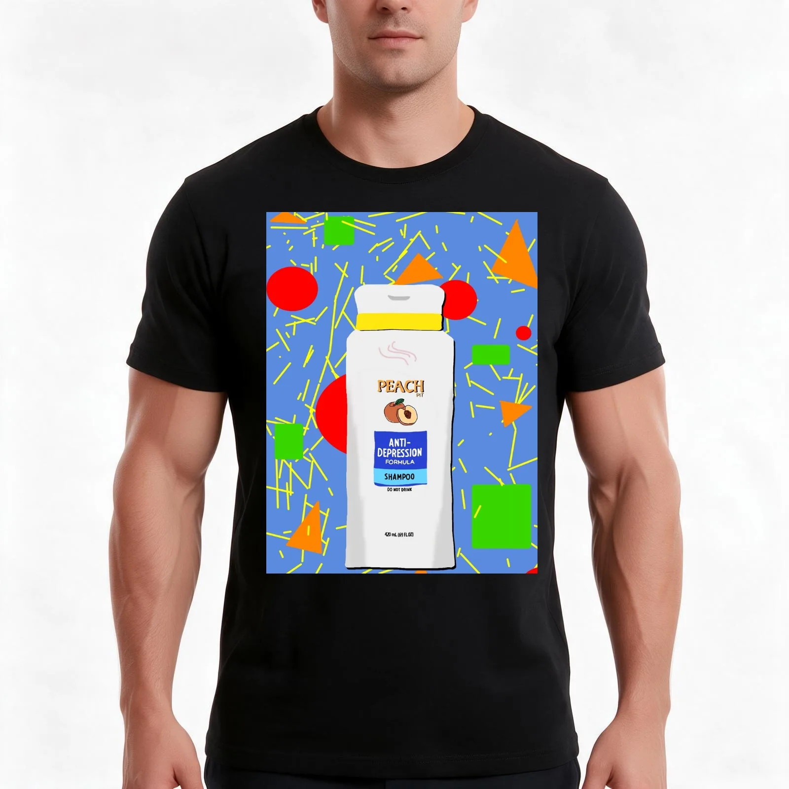 Peach Pit Anti-Depression Formula Graphic T-Shirt Summer Casual Cotton Tee Oversized Streetwear Tops Vintage Graphic Print