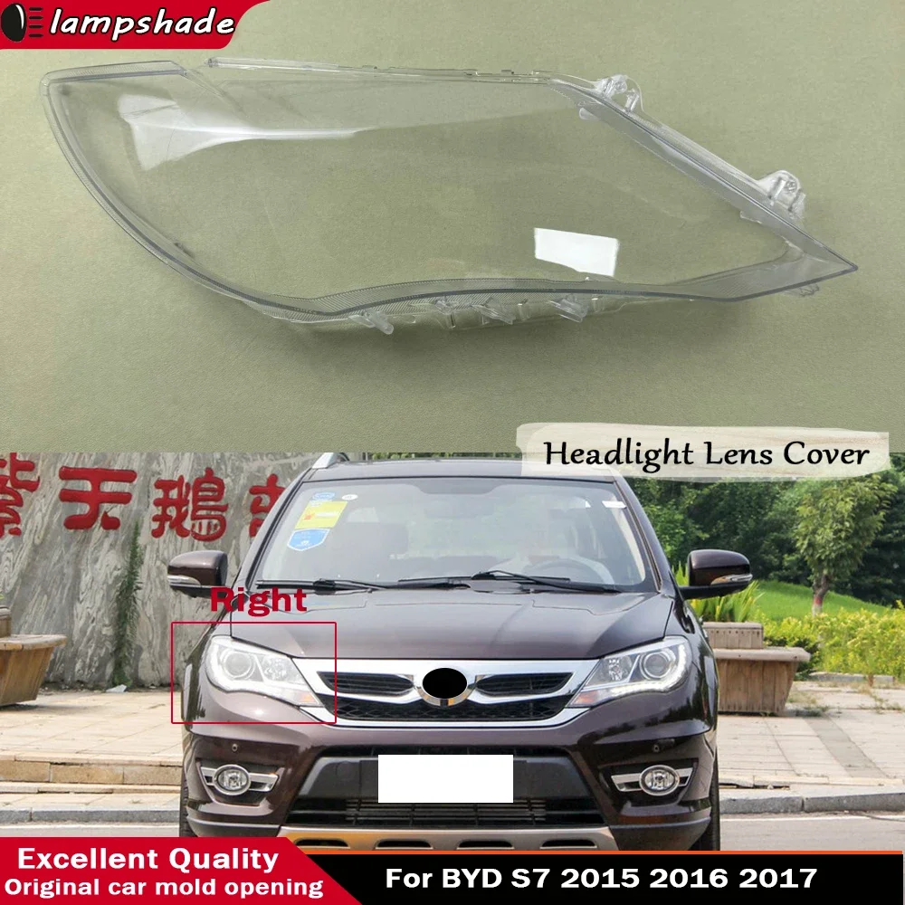 

For BYD S7 2015 2016 2017 Car Front Headlamps Headlight Cover Transparent Lampshade Front Headlight Cover Shell Car Gadgets