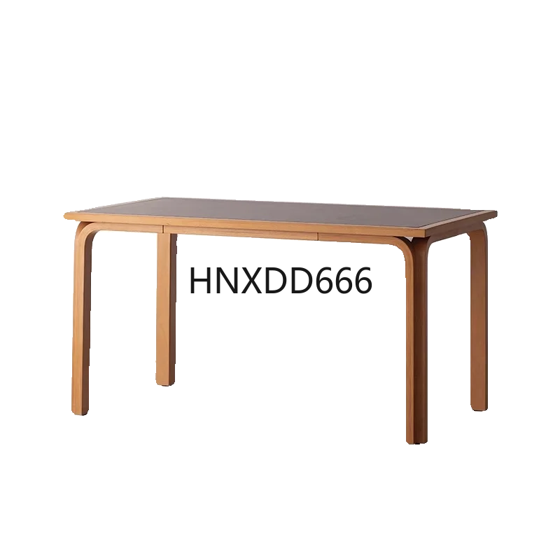 

Retro simple solid wood rock slab dining table household small apartment