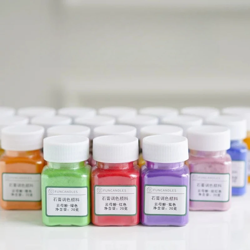 Mica Iron Oxide Pigment Powder 22 Colors Set for Aromatherapy Gypsum DIY Handmade Diffuser Stone Coloring Dye