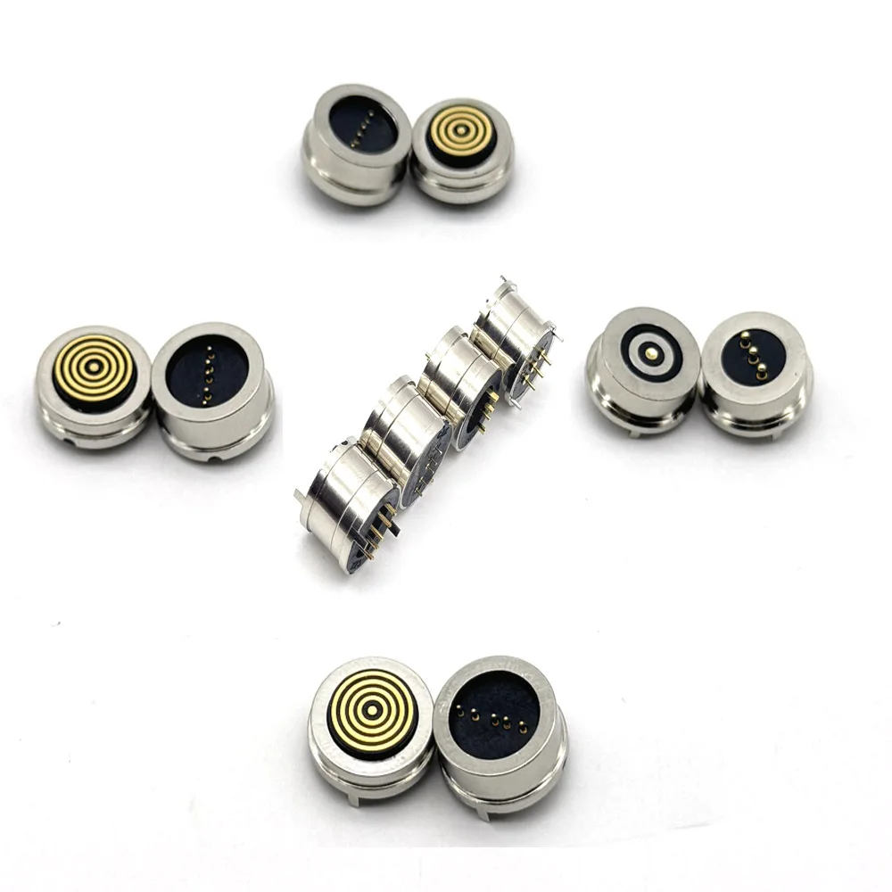3/4/5/6Pin Pogo Pin Connector Waterproof Magnetic Spring Loaded Male Female 360° Blind Suction DC Signal Transmission Charging