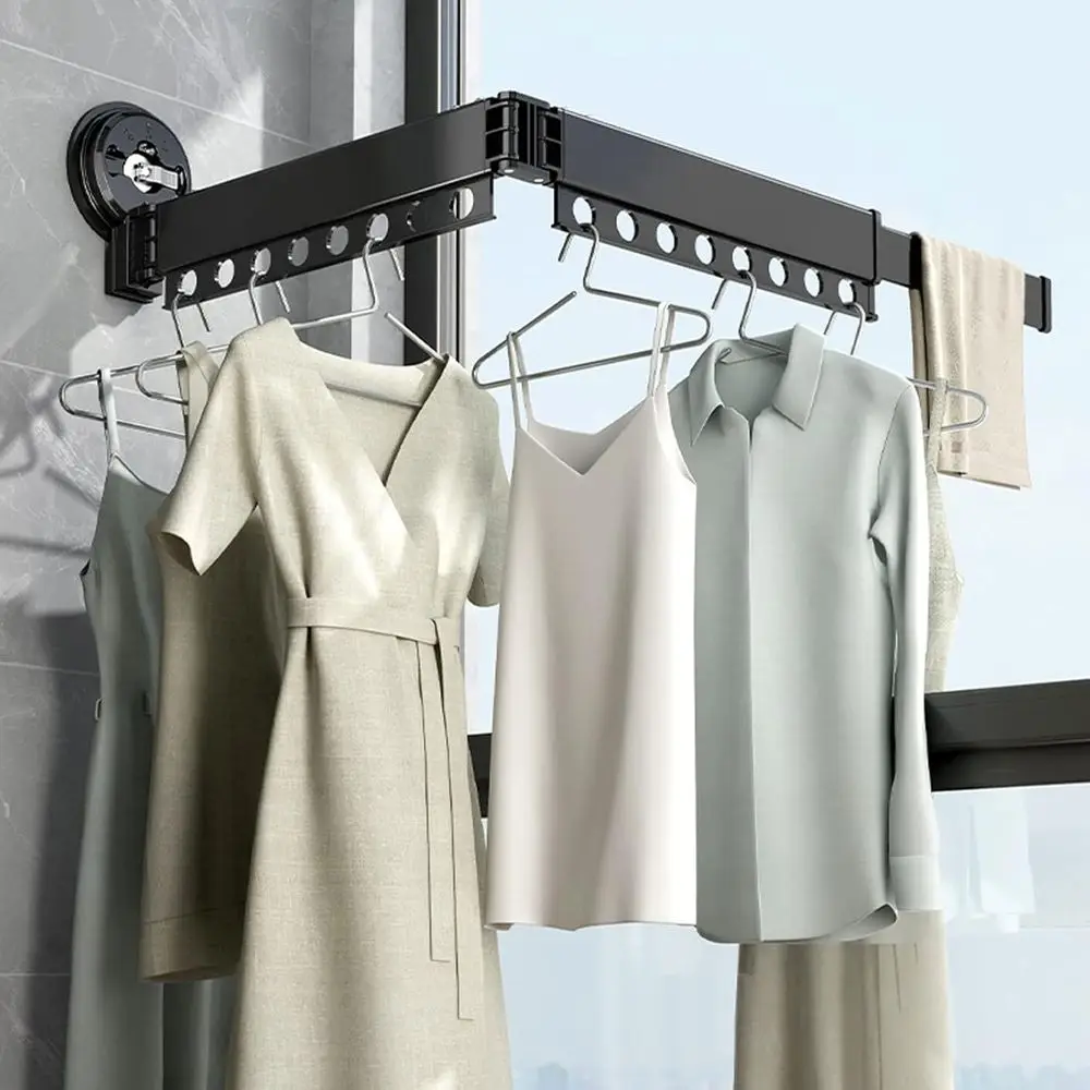 

Компактная складная сушилка для одежды в помещении — металлическая подвесная стойка для экономии места, идеально подходит для прачечной, ванной комнаты, балкона, стены Mou