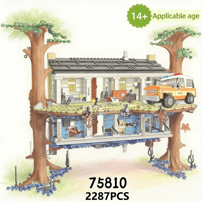 75810 Strange Story Characters Turn Upside Down Model Holiday Gift 2287PCS Brick Children Educational Toys