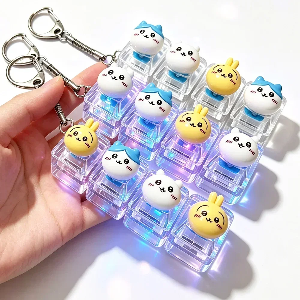 @Chiikawa 26-Key Fidget Keychain Caps Clicker 4-Key Light Up Pendant Hachiware Usagi Stress Relief Anxiety Relief Toy Girl Gift