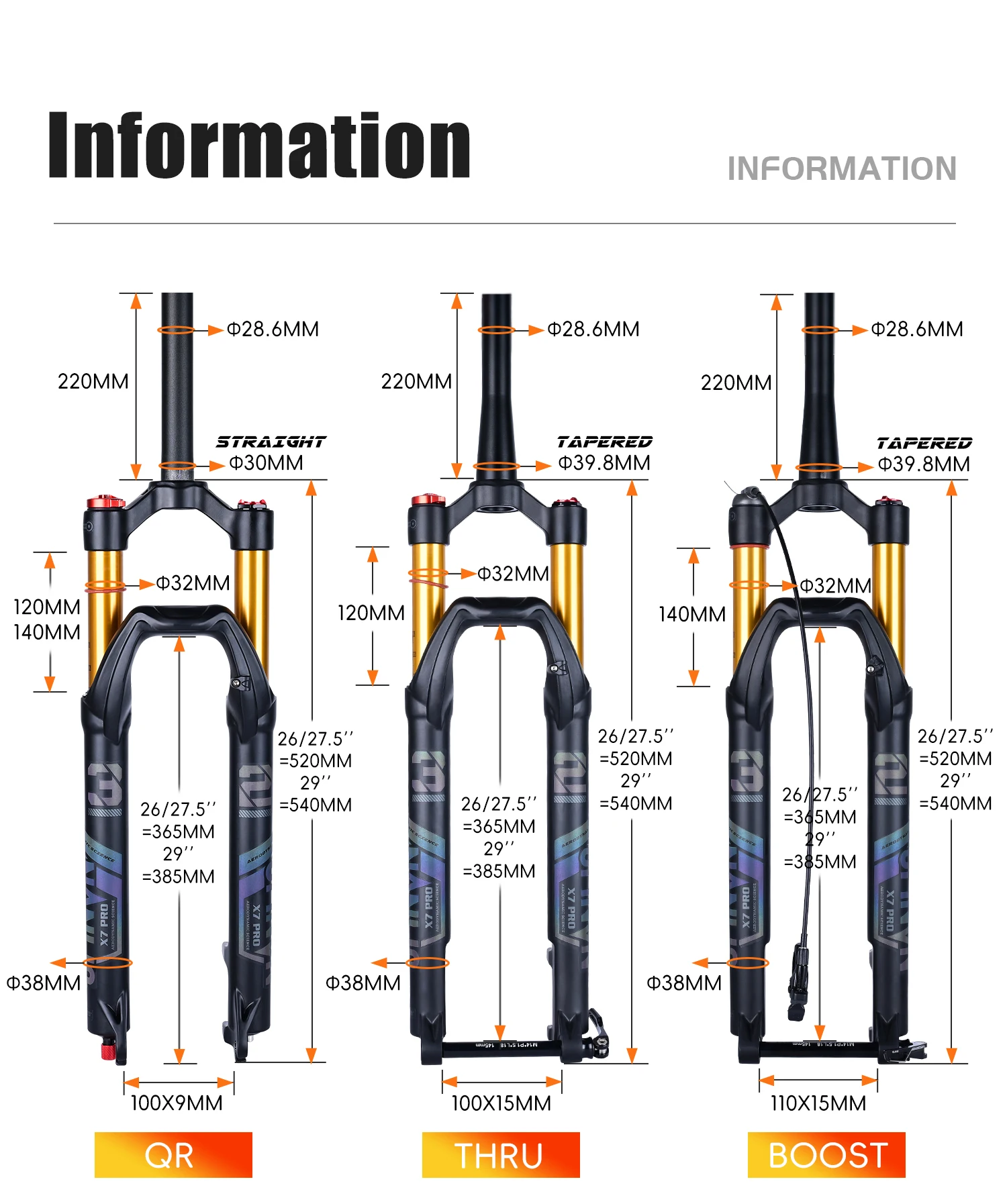 Nanlio X7PRO Fahrrad-Federgabeln, Öl-Gas-Gabel, 120/140 mm, Federweg 26/27,5/29 Zoll, Dämpfung und Rückprall-Aluminiumlegierung, 1,75 kg – Detail 11