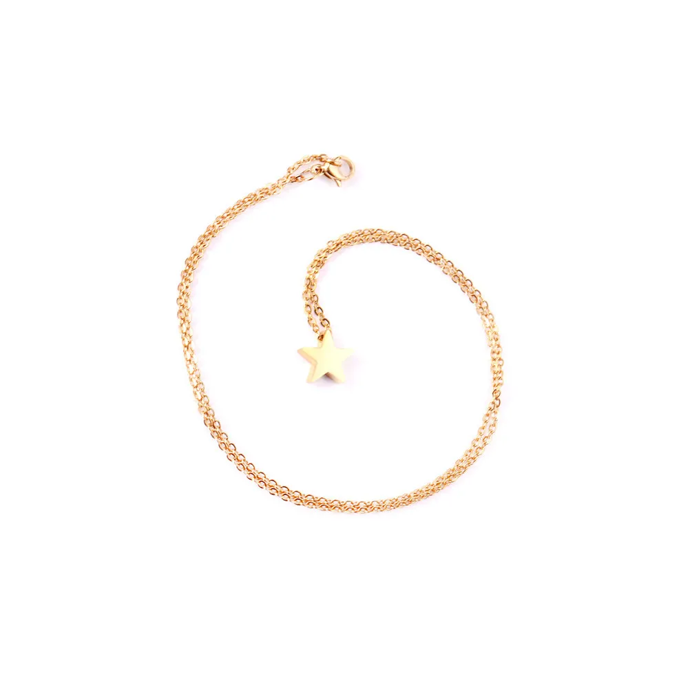 Golden Star Pendant Necklace Delicate Simple Clavicle Fashion Woman Graduation Birthday Daily Elegant