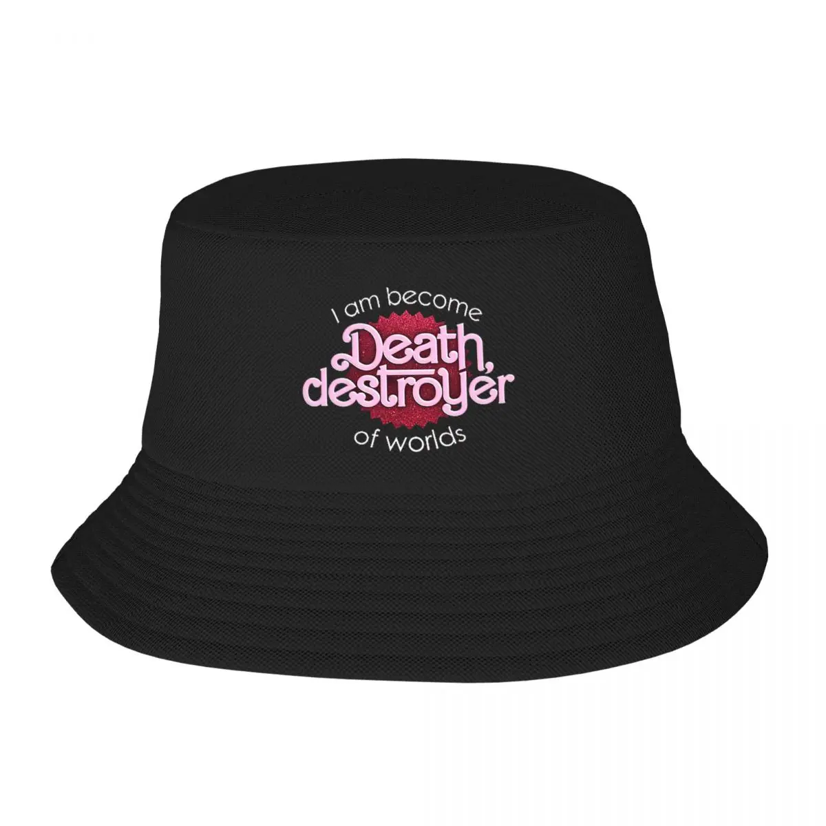 Barbenheimer I Am Become Death Destroyer Of Worlds Parody Bucket Hat Panama Hat Children Bob Hats Fisherman Hats Unisex Caps