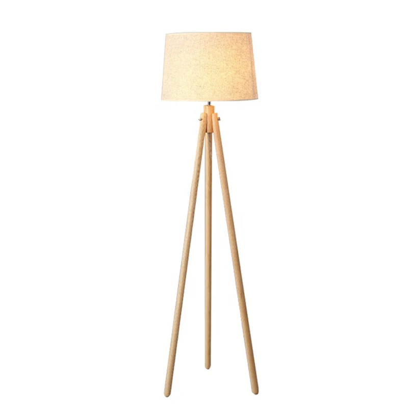 

Newish Modern Nordic European Wood LED Tripod Floor Lamp Wooden Standing Light