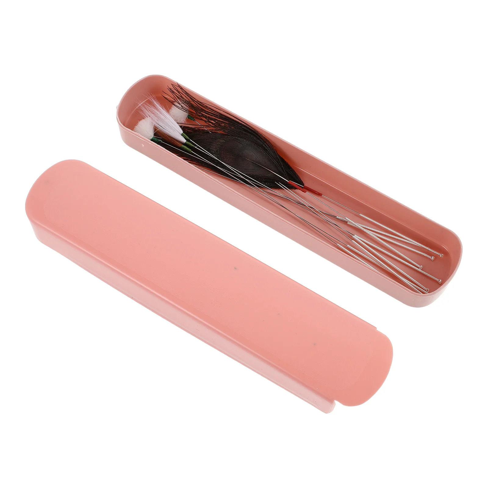 

1Set Ear Cleaning Kit Professional Ear Wax Removal Tools Goose Peacock Chicken Plume Picks Storage Box for Home Travel Use