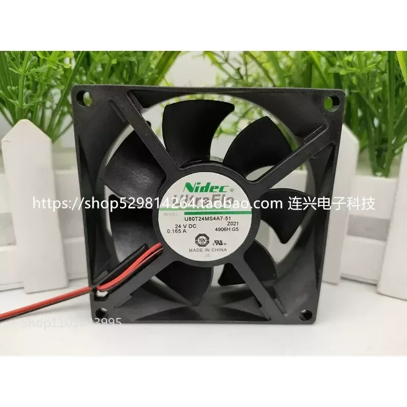 for Nidec UltraFlo U80T24MS4A7-51 24V 8CM Inverter Cooling Fan 8025 New