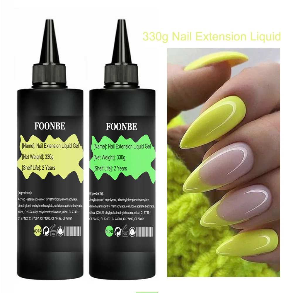 

330g Quick Building Liquid Extension Nail Gel Clear Pink Nude Acrylic Gel Polish Glue Nail Tips Builder UV Gel Nail Art Soak Off