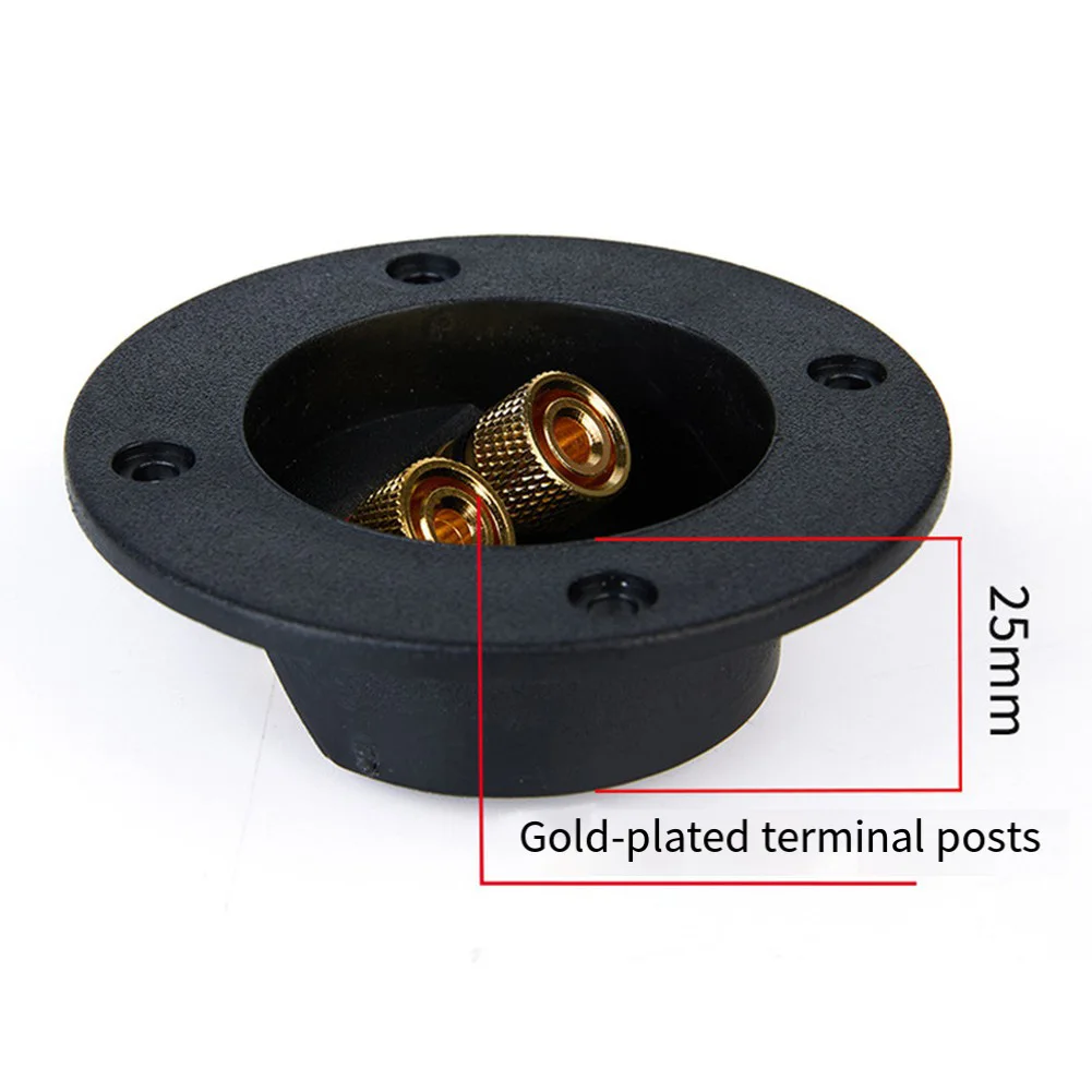 Round Double Binding Post Terminal Board for Car Audio Speaker Wiring Supports 4mm Banana for spade Terminal and for bare Wire