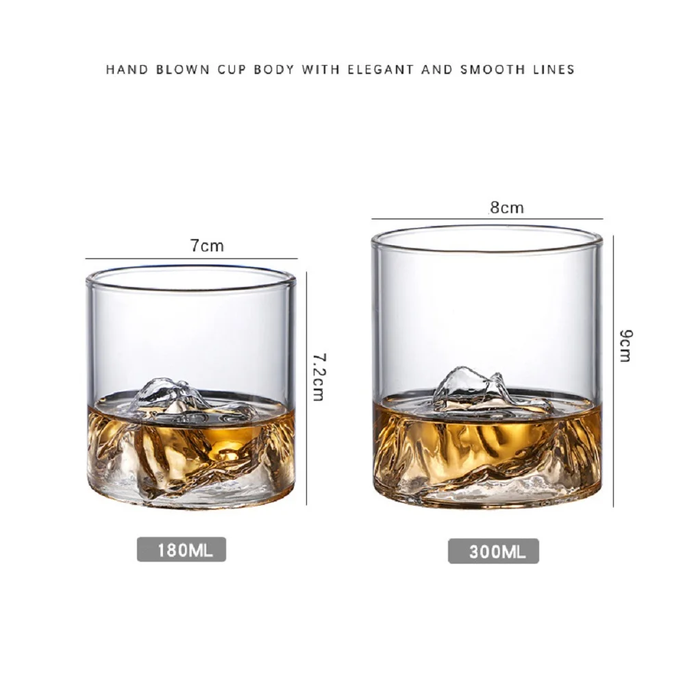 الإبداعية فيض تصميم ويسكي الزجاج اليابان ثلاثية الأبعاد جبل ويسكي روك كؤوس المنزل المطبخ أكواب النبيذ الخمور كؤوس كأس للنار كأس النبيذ #6