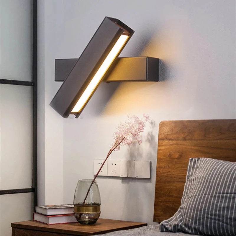 

Современная искусственная настенная лампа, вращающийся на 350 °, для спальни, гостиной, комнатные настенные бра, осветительный прибор