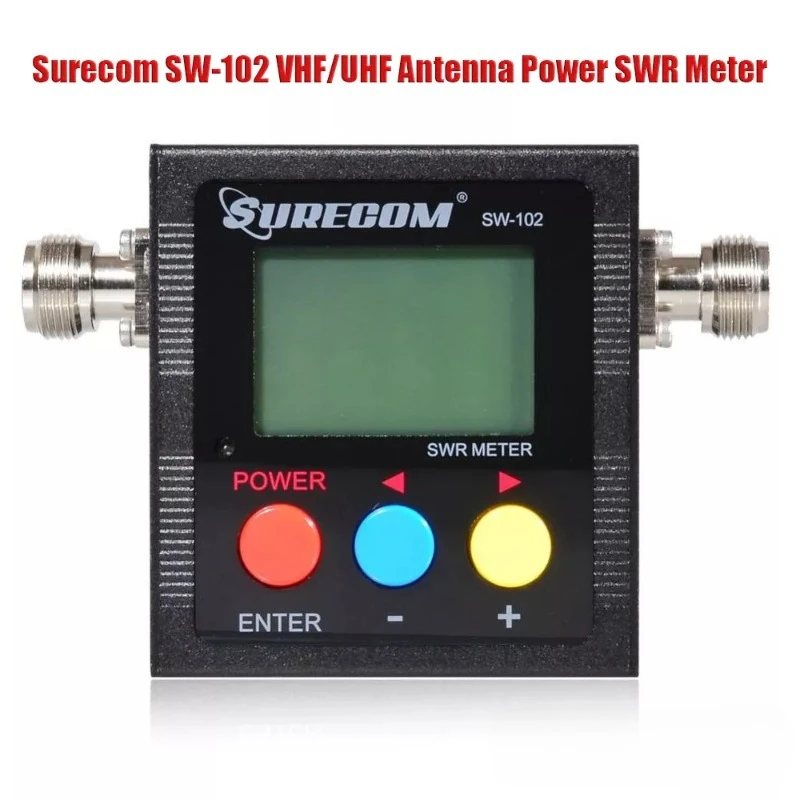 SURECOM SW-102 Digital UHF/VHF Power & SWR Meter  125-525MHz with 4 Adaptors for Car Radio and Portable Radio