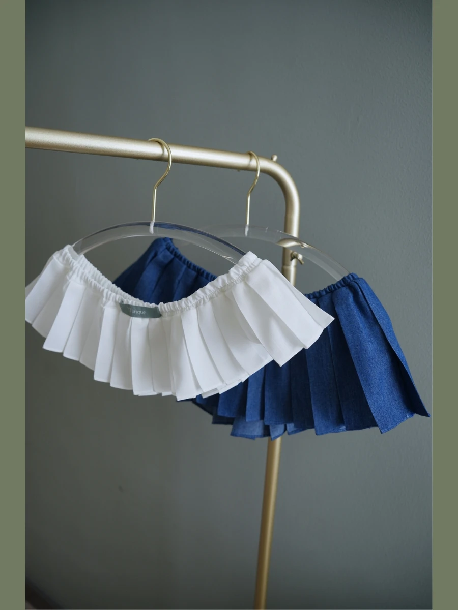 lectual-sle-プリーツデニム-ブルー-ホワイト-スカート-カーテン-ファッショナブルなハイストリートアイテム-ヒップカバースカート-裾tt-ユニーク