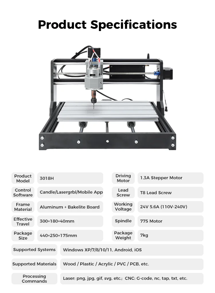Neue Verbesserte CNC 3018PRO Router Lasergravurmaschine 3-Achsen GRBL-Steuerung Holzschneider Graviermaschine Fräsmaschine für PCB PVC DIY – Detail 9