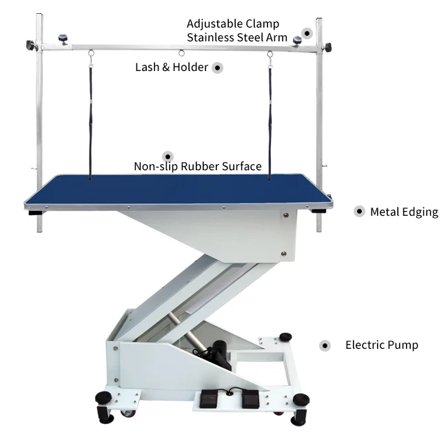 Electric Hydraulic Lifting Pet Bath Beauty Table Adjustable Veterinary Treatment 70kg Large Dog Grooming Table