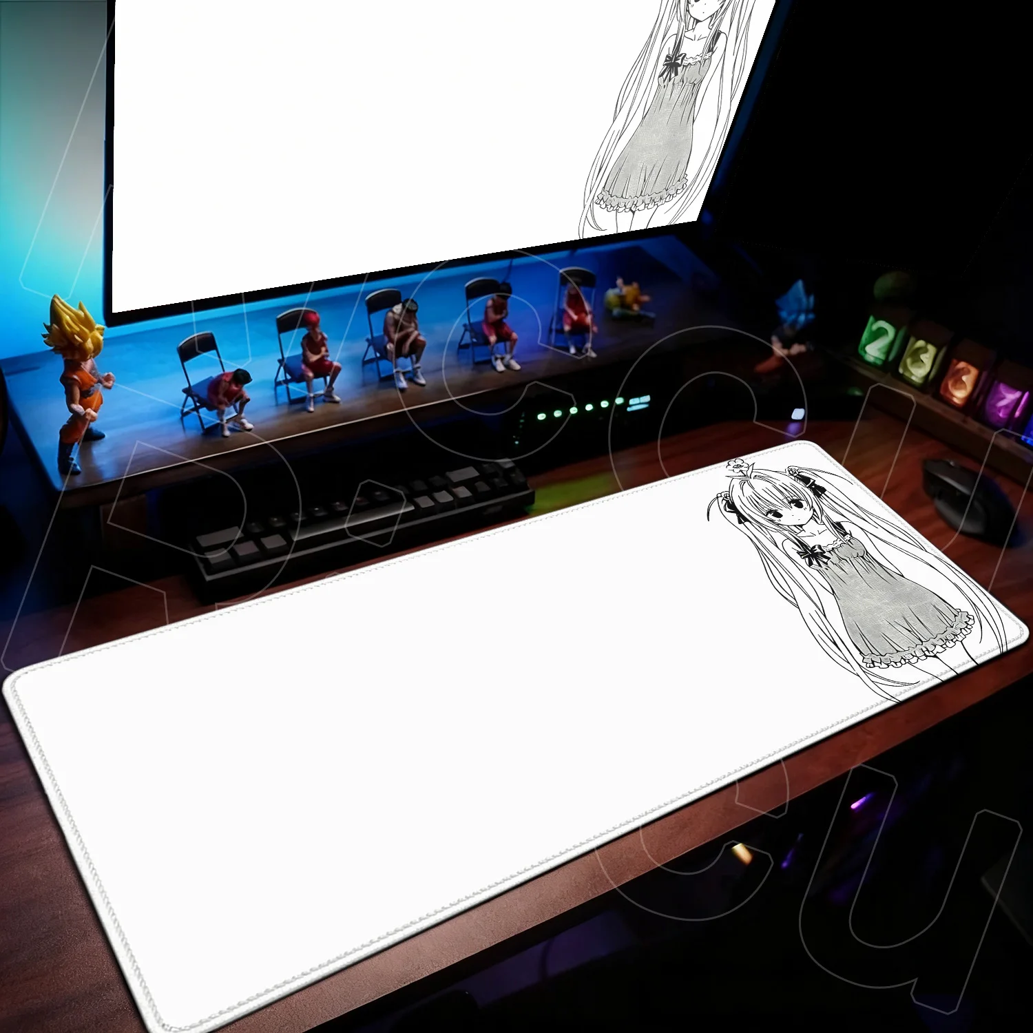 

Love-Ru HD Black and white rubber mouse pad cute Golden Darkness desk mat Desktop gaming accessories desk organizers and trays