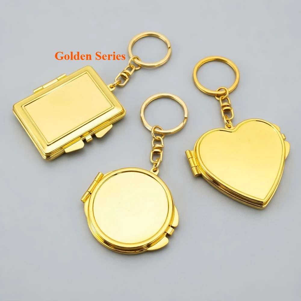 

Mini Folding Mirror Keychain Geometric Double Sided Makeup Women's Pendant Gift Fashion Travel Personalized Exquisite Gift