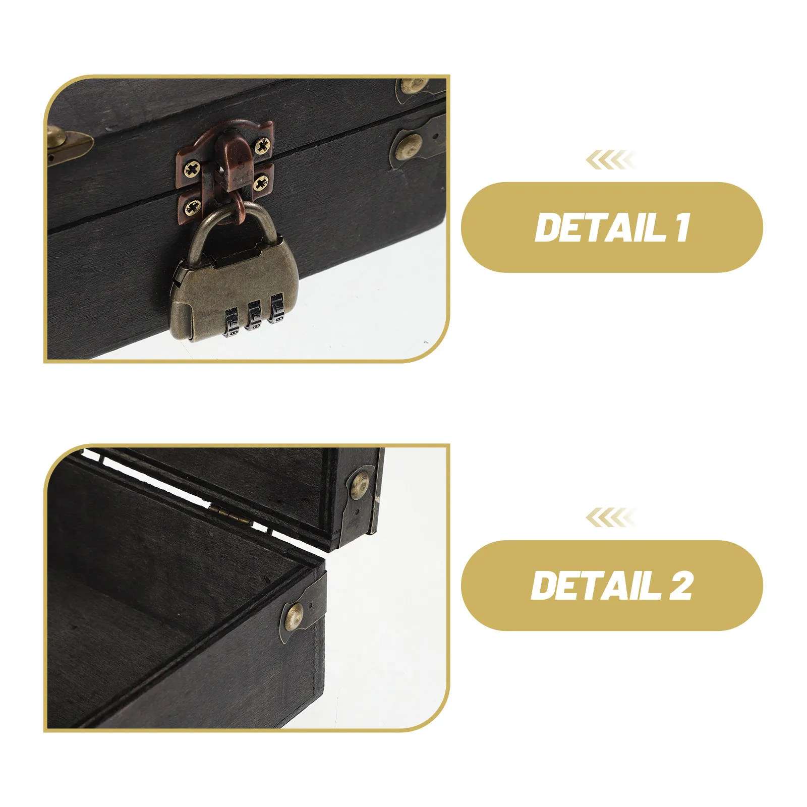 Vintage Wooden Puzzle Box Escape Room Treasure Chest Combination Lock Keepsake Organizer Jewelry Storage for Team Games