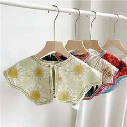 Fashion Floral Detachable Collars Shawls for Women Spring Autumn Shirts Blouse Dress Decoration Scarves Shoulder Shawl Scarf