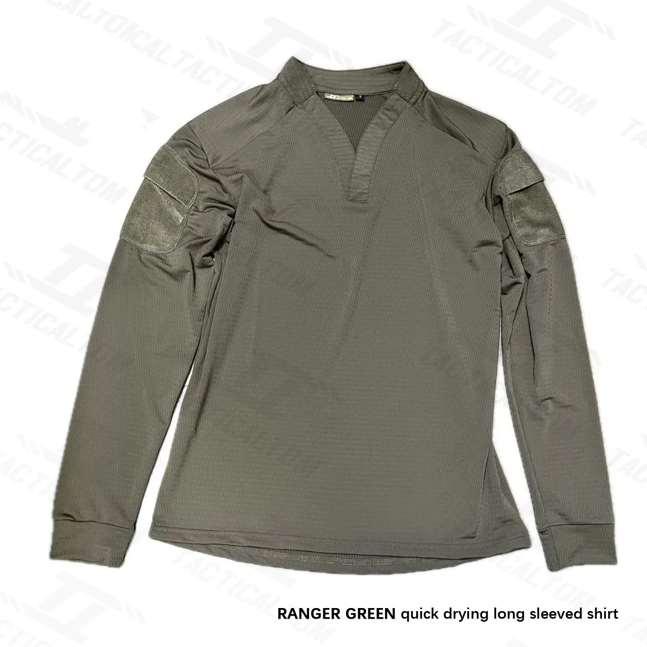 Velocity Style Rugby Shirt V Neck Quick Dry Tactical Long Sleeve Shirt Breathable Mesh Outdoor Training Top With Arm Patch Pocke