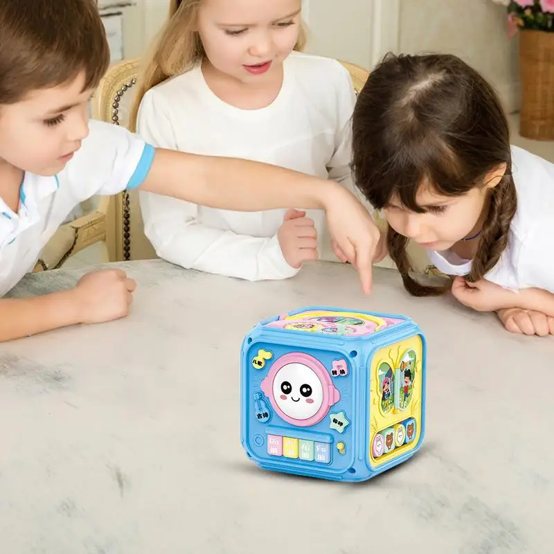 

Baby Activity Cube Toddler Toys Montessori Educational Shape Sorter Musical Toy For Kids Learning