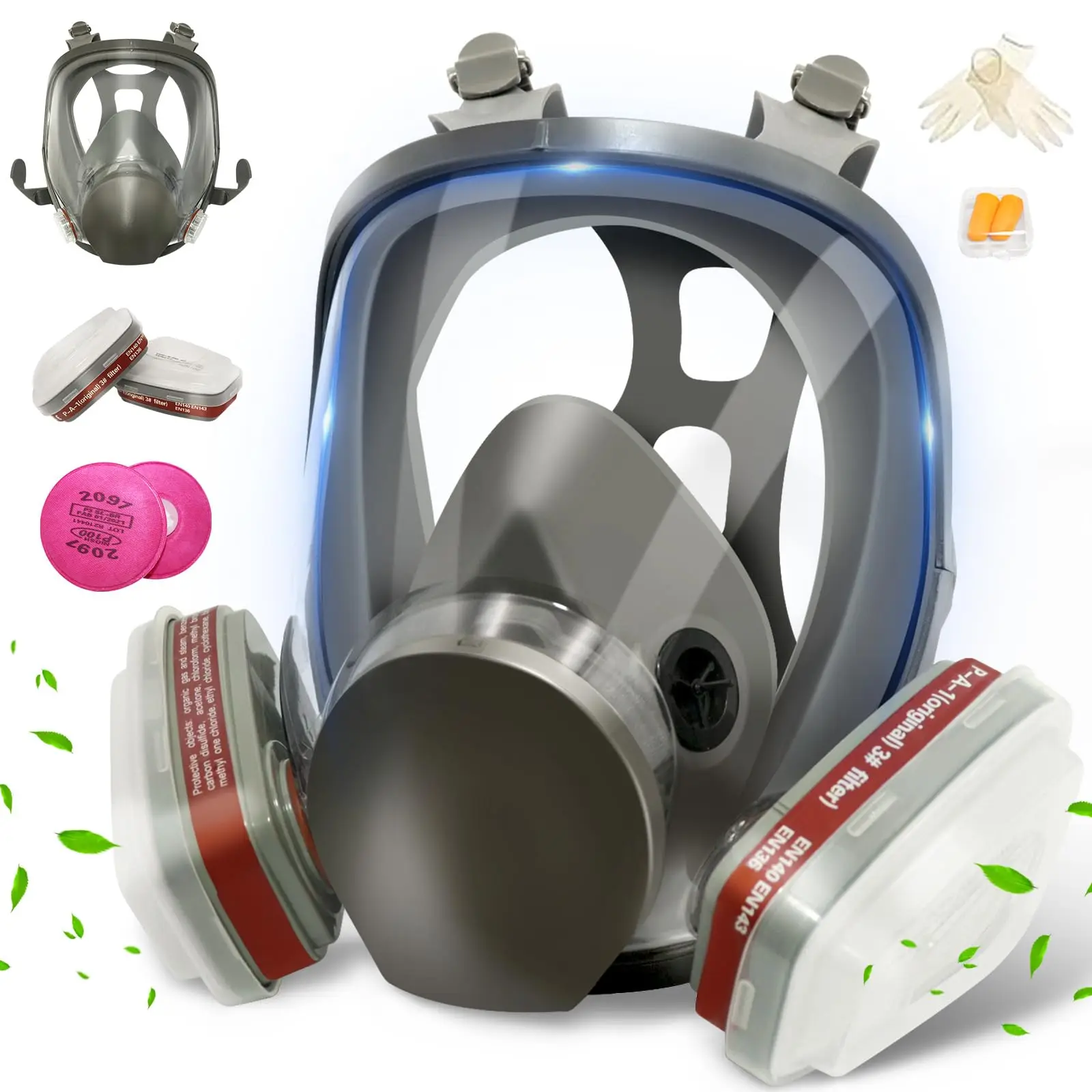 6800 Full Face Respirator Gas Mask Gas Masks Survival Nuclear and Chemical with Activated Carbon Filter