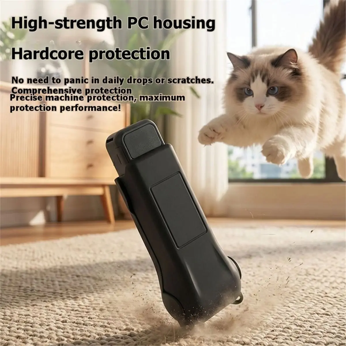 Full Protective Case for 4 / Pocket 3 Shell Flip Cover Portable Protector Shockproof Black