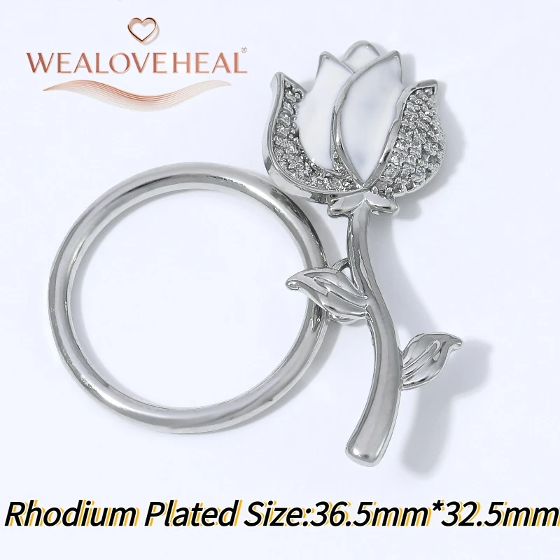 18K vergoldeter Messing-OT-Knebelverschluss, Rosenblüten-Emaille-Zirkon-Verschlüsse für Armbänder, Schmuckherstellungszubehör, DIY-Zubehör – Detail 20