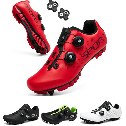 2025 zapatillas de ciclismo Mtb con tacos hombres deportes de carbono zapatos de bicicleta de velocidad mujeres carreras de montaña plana SPD calzado de ciclismo de carretera