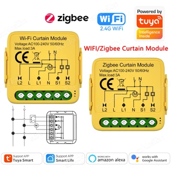 Tuya WiFi Zigbee3.0 Modulo interruttore tenda intelligente Interruttore controller motore tapparella L'APP Smart Life funziona con Alexa Google