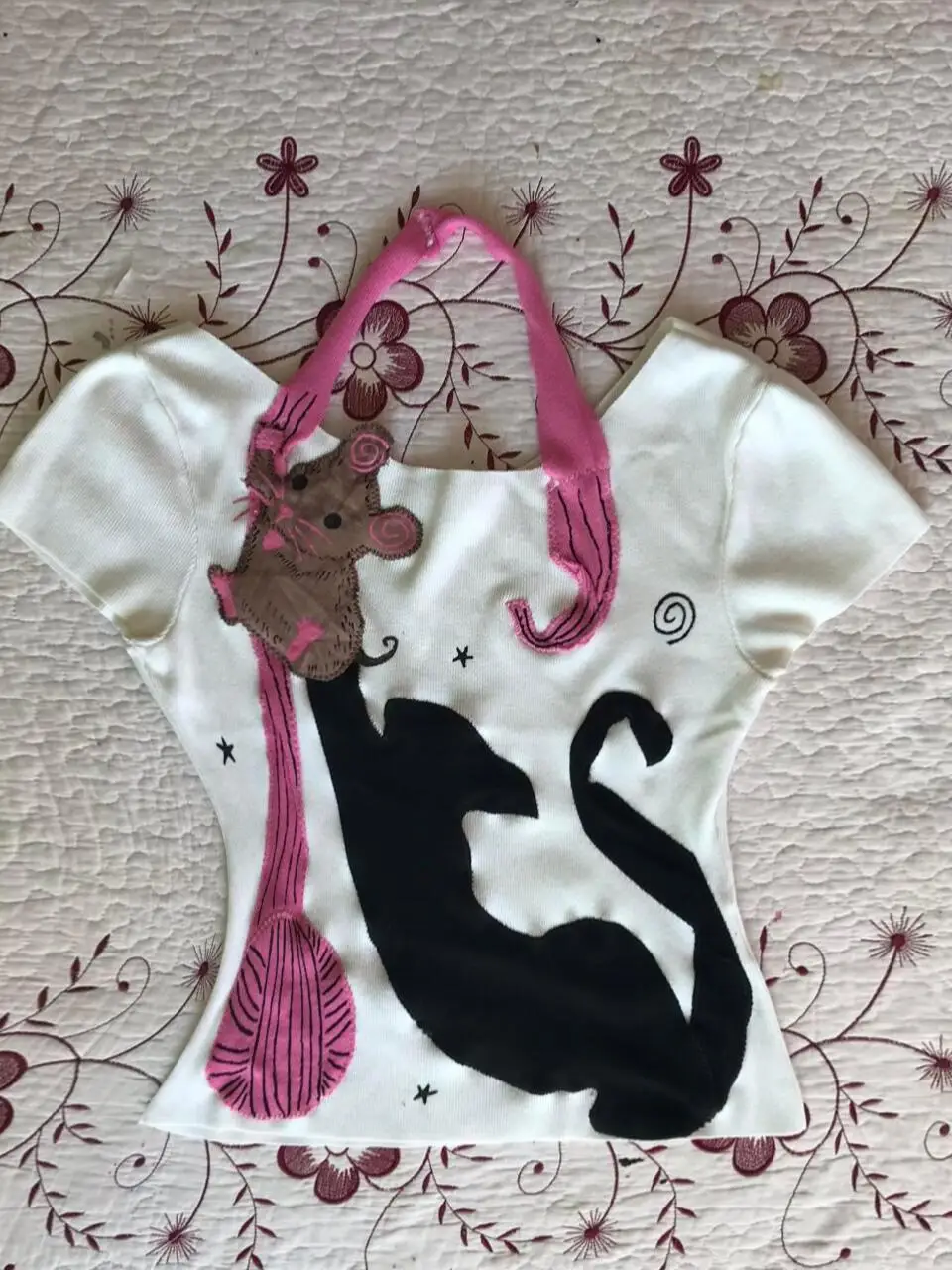 

Американская ретро-футболка с коротким рукавом и принтом мышки, летняя новинка, модная уличная одежда для девушек, графические футболки Y2K, топ