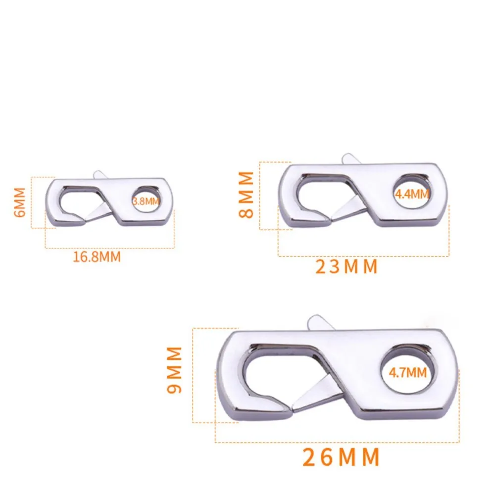 1 قطعة الفولاذ المقاوم للصدأ مستطيل سلسلة مشبك الشرير الهيب هوب روك سوار معصمه قلادة المشبك موصل DIY بها بنفسك صنع المجوهرات