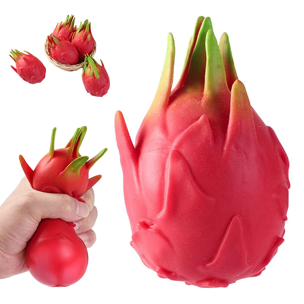 Dragon-Fruit Squishies Squeeze Toy Instants Stress Anxiety Relief Sturdy Washable Long-Lasting Office Desk Stress Relief ﻿