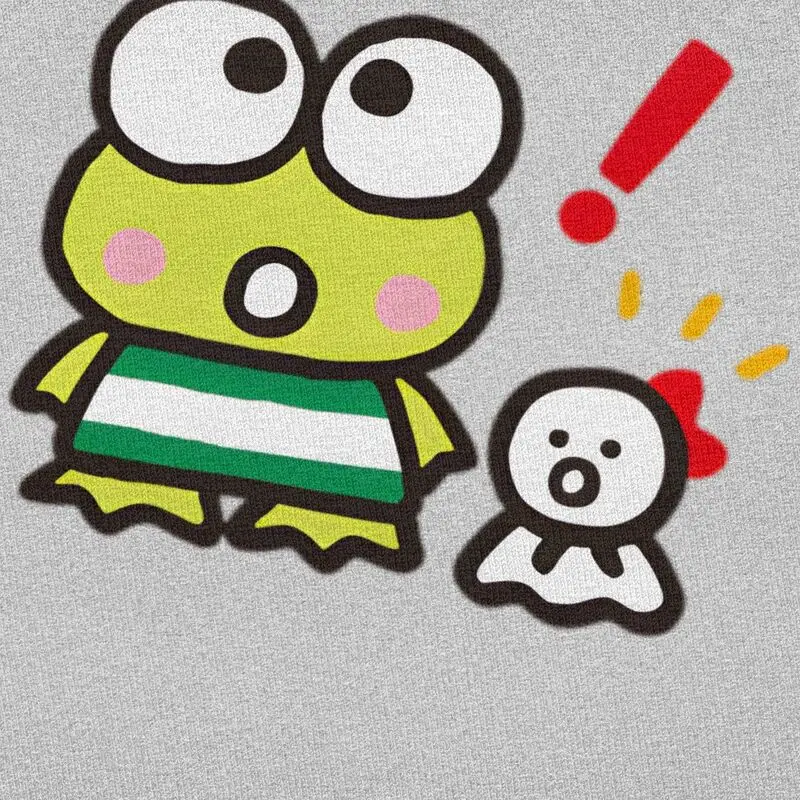 مخصص سانريو Keroppi الكرتون تي شيرت للرجال القطن الخالص تي شيرت بلايز قصيرة الأكمام تي شيرت غير رسمي الملابس