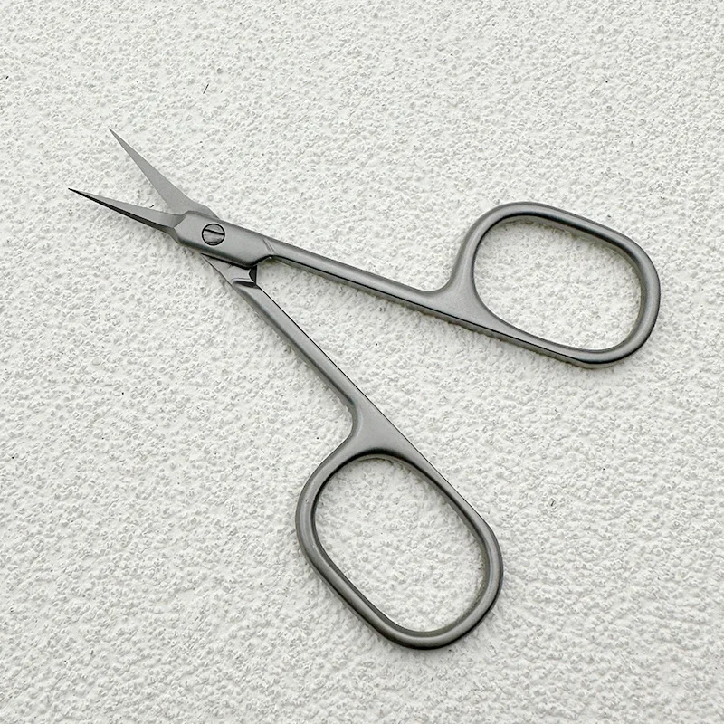 Russian Manicure Scissors Cuticle Regrowth Cut Curved Tip Nail Pedicure Grooming Professional Stainless Steel Dead Skin Remover