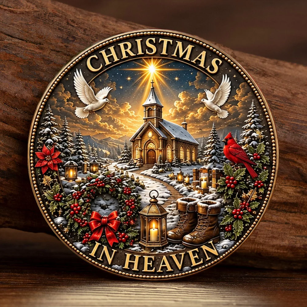 Christmas in Heaven Bronze Memorial Coin Red Cardinal Dove Xmas Church Collectible Coin Remembrance Souvenir Gift