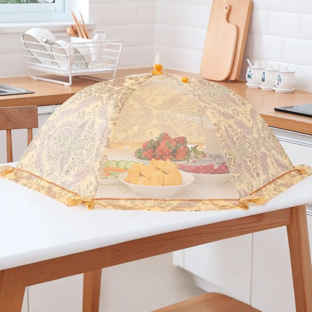 Kitchen Foldable Food Cover Mesh Screen Net Protector Dustproof Dining Table Lid Decorative Lace Kitchenware Aid