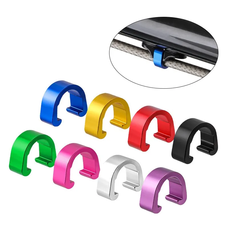 Bicycle Brake Cable, Derailleur Line Buckle, Tubing Cable C-Clip, Aluminum Alloy Fixed Clamp Clips, MTB Road Bike, 10Pcs