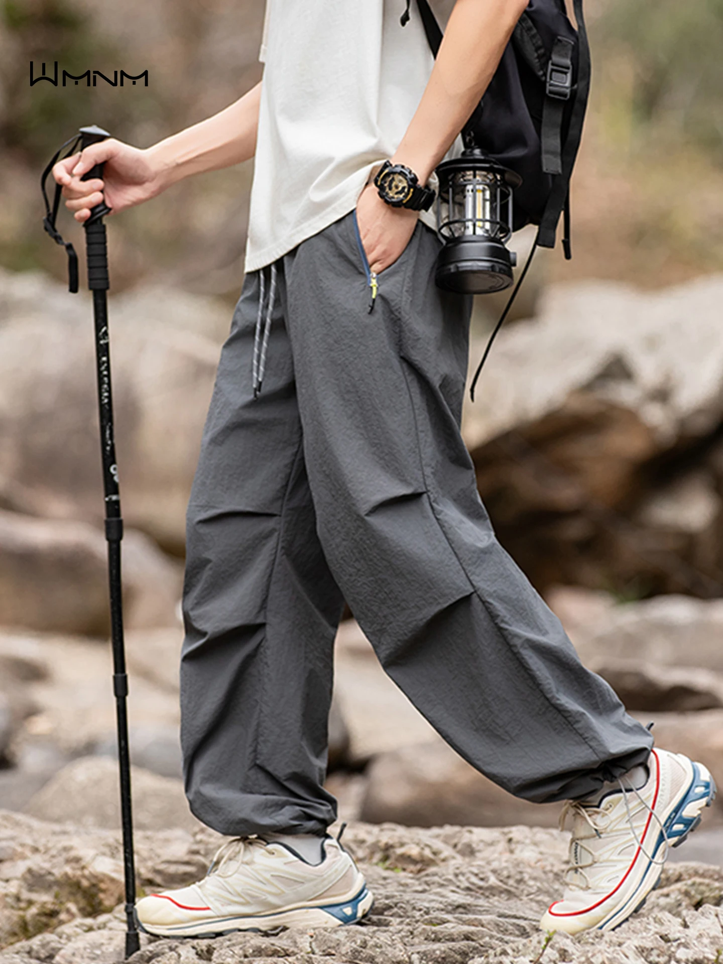 

American Sle Qui Dry Workwear Paratrooper Pants Men Summer Thin Water Resistant Sports Casual Loose Trousers