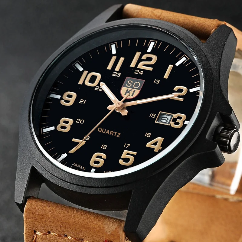 

Leisure Men's Wristwatch Quartz Leather Strap Watches Masculino Relogio Fashion Male Calendar Clock Out-door Reloj Hombre