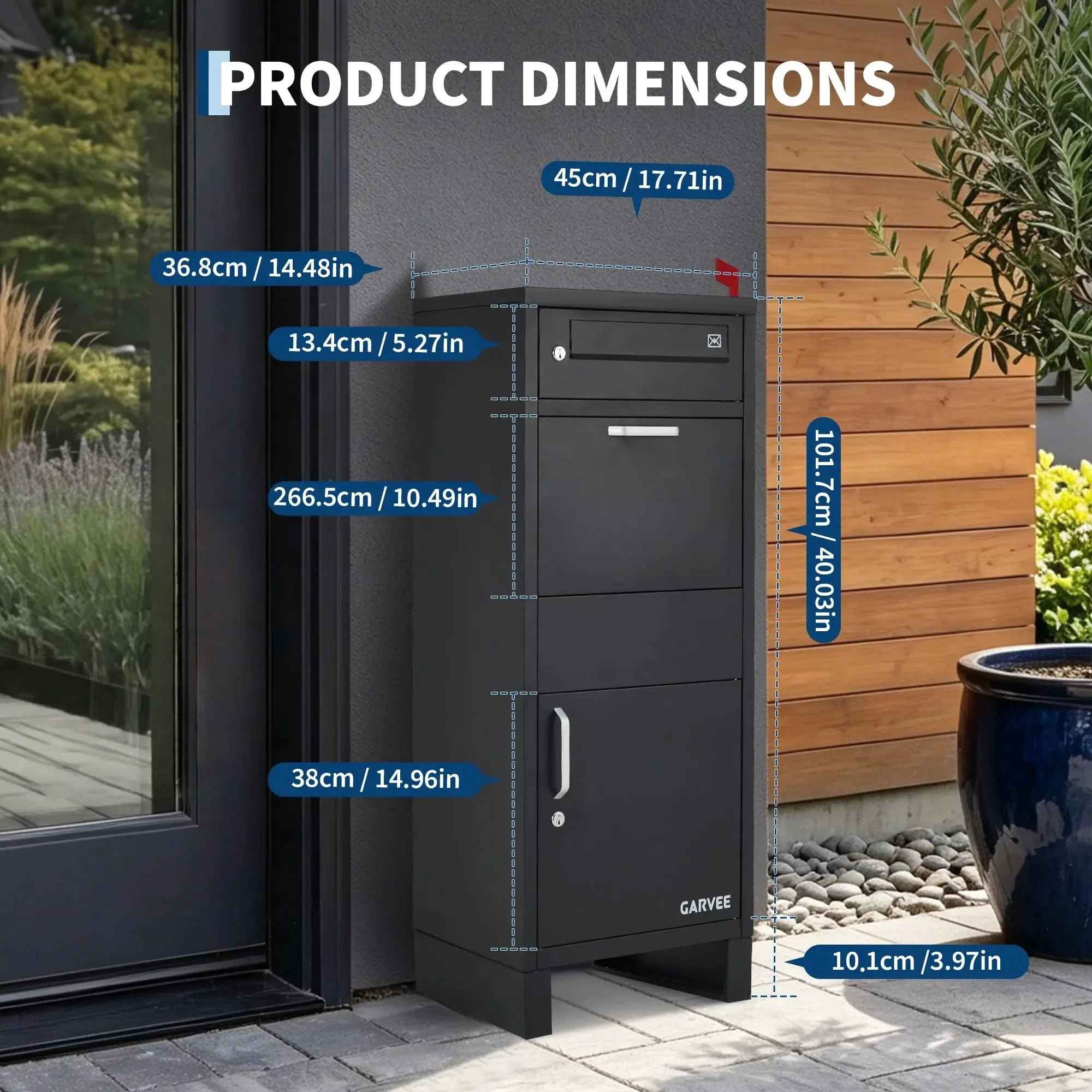 Custom Solar Metal Mailbox Package Delivery Boxes Large Anti-Theft Post Parcel Coded Lock Illuminated Lettering Address Sign