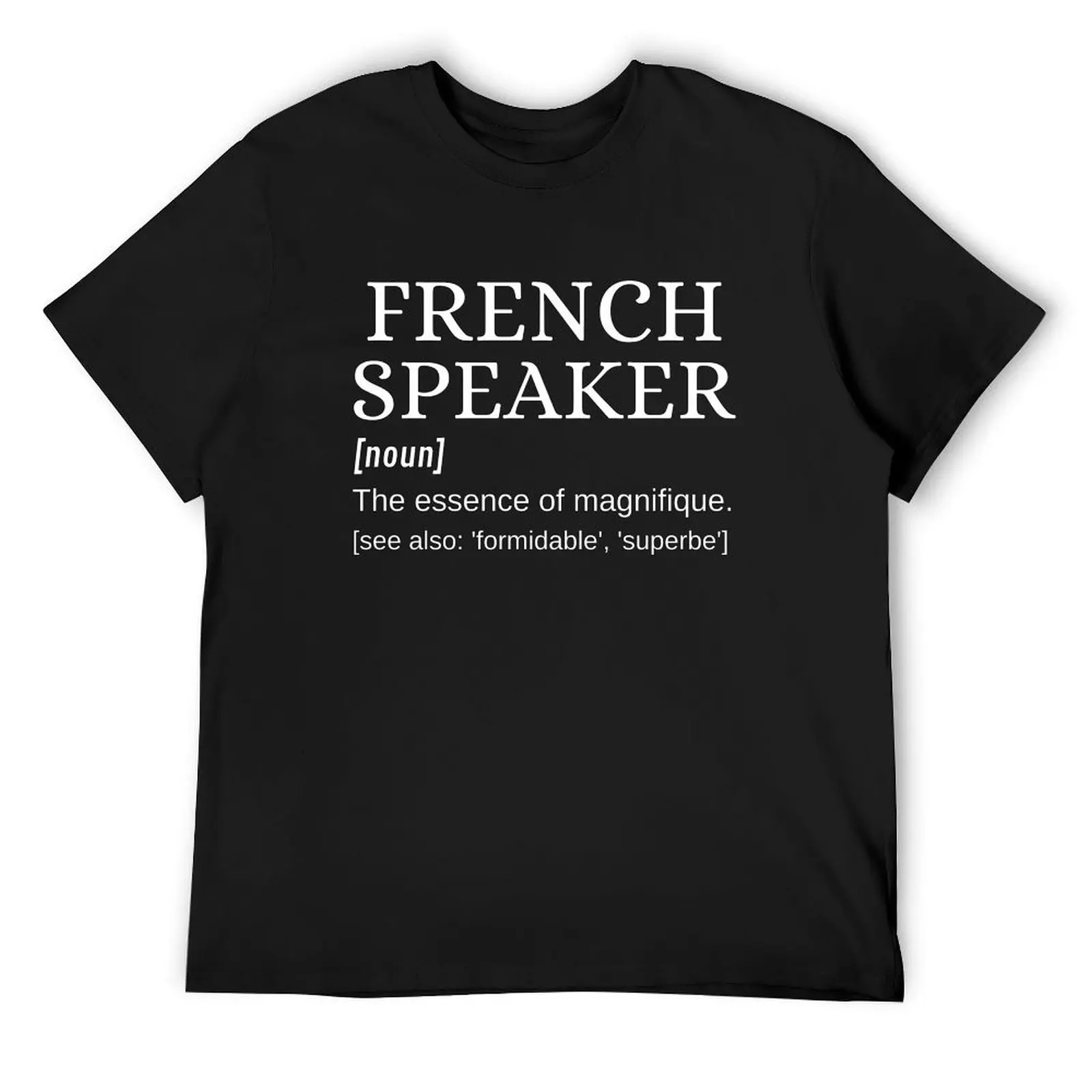 French Speaker Dictionary Definition Magnifique T-Shirt street wear kawaii clothes blue archive sweat compression shirt men