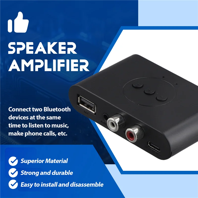 Excellent-Bluetooth 5.2 Audio Receiver RCA 3.5Mm AUX Jack Stereo Music Wireless Adapter With Mic For Car Kit Speaker Amplifier