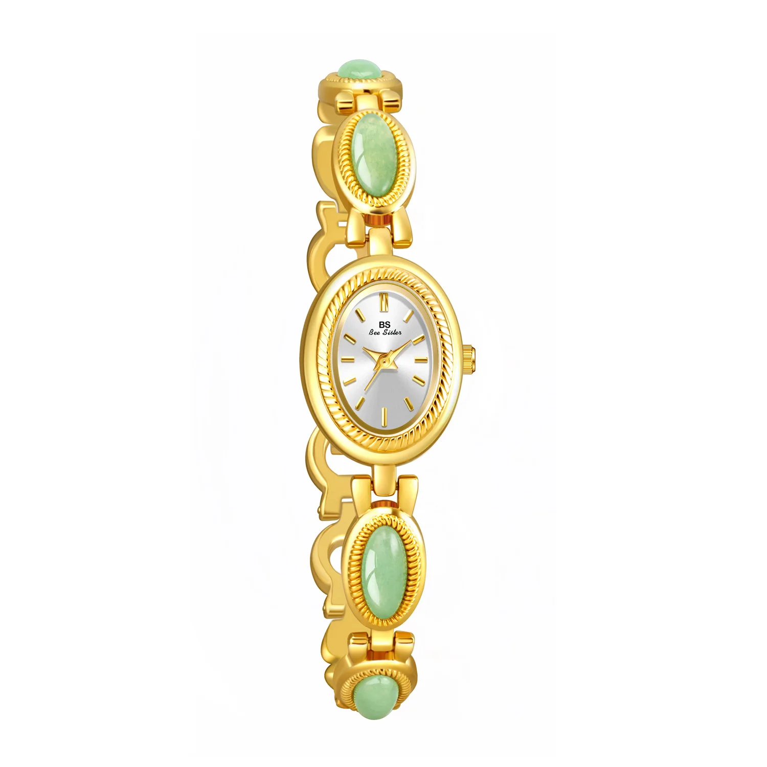UTHAI-Relógio impermeável retrô para mulheres, pulseira de marca de luxo, pedra dongling natural, jade hotan, relógios avançados em corrente,
