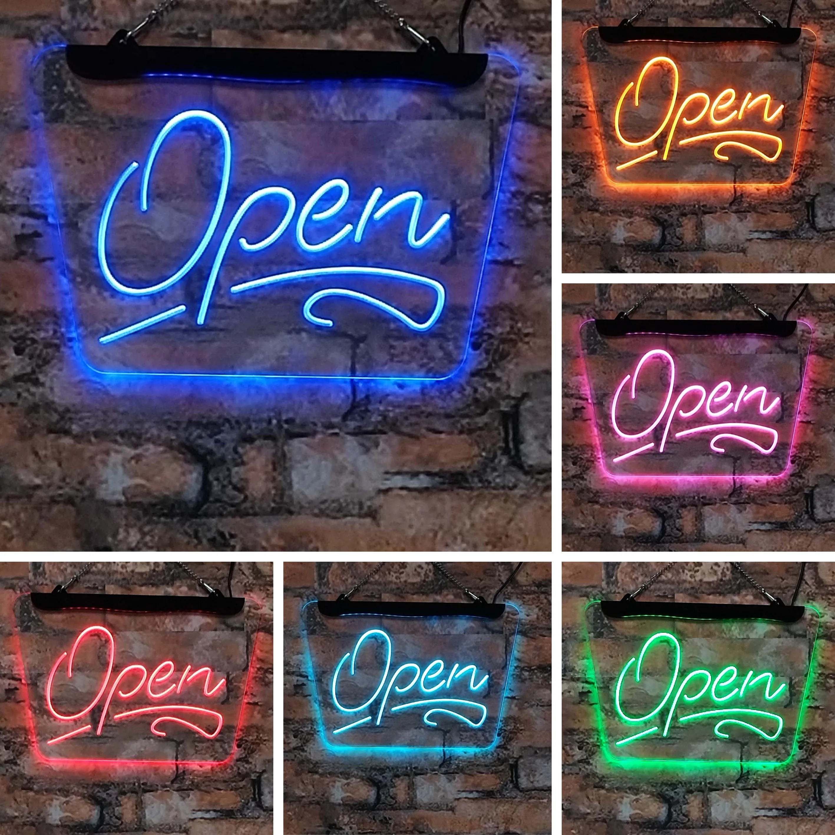 Open coffee shop and bar LED neon sign home decoration indoor illuminated wall art pink 30*40 for room milk tea shop party gifts